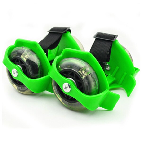 Colorful Flashing Roller Whirlwind Pulley Flash Wheels Heel Roller Adjustable Simply Skating Shoes toys For Kid: Green  