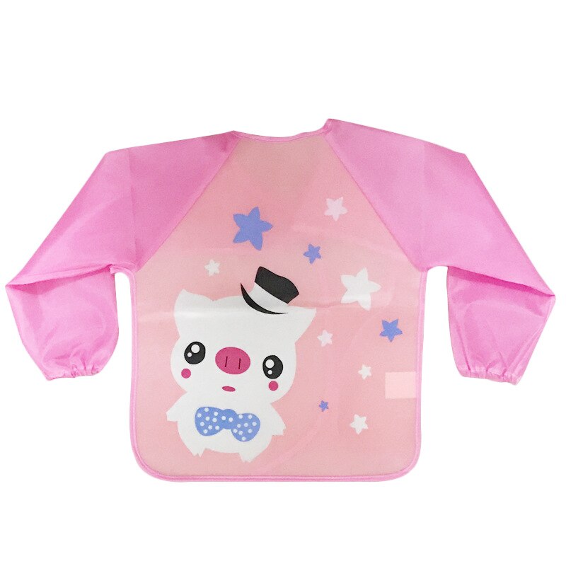 Waterdichte baby slabbetjes, eva, lange mouwen, kinderschort, lange mouwen, voedingsschort, slabbetjes, eetborstplaat, babykleding voor kinderen: Roze varken