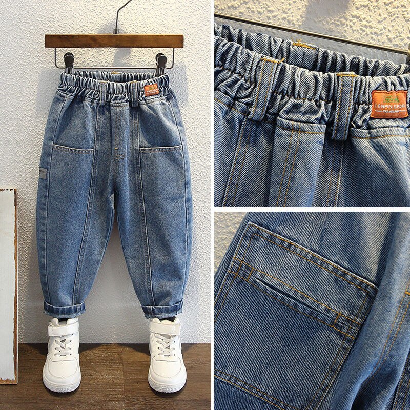 Jongens Girlspants Lente En Herfst Jongens Kids Jeans Losse Broek Kinderen Mode Kleding Baby Boy Broek Kleding: L / Size 130