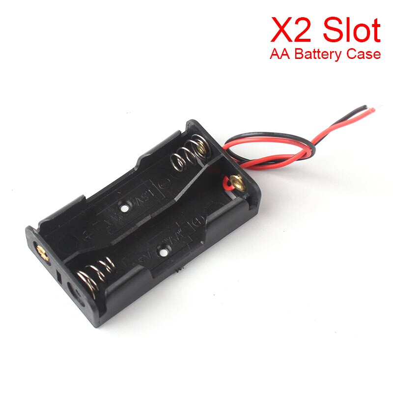 1 2 3 4 8 Slots AA Battery Case Box AA LR6 HR6 Battery Holder Storage Case With Lead Wire Bateria Protection Container: X2 Slot