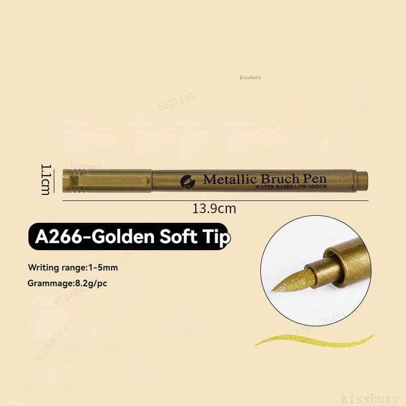 Rotulador metálico resaltado, rotulador de pintura permanente impermeable blanco dorado para roca, taza, cerámica, vidrio, suministros de pintura DIY: Amarillo claro