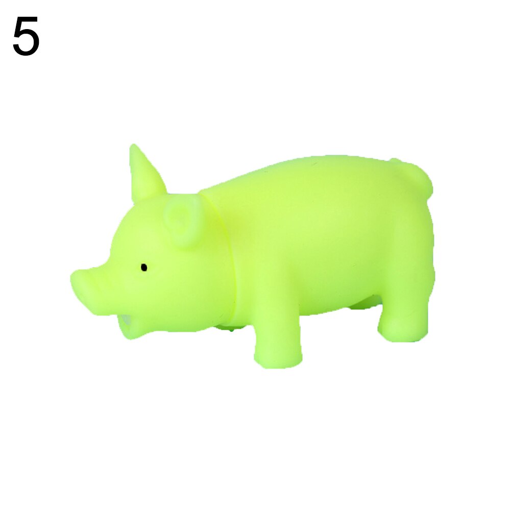 Funny Pig Squeeze Squeaky Sound Squeaker Adult Kids Vent Decompression Toy: Fluorescent Yellow