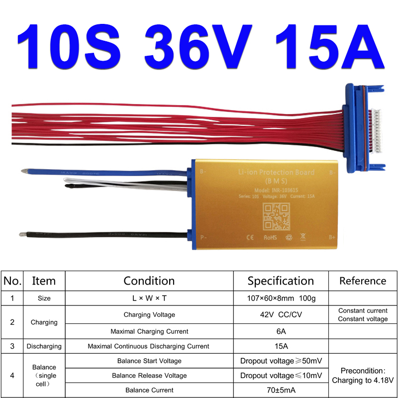 Super Dunne 36V 10S 15A 25A 35A Li Ion Bms Pcm Pcb Met Warmte Sensor En Op Off schakelaar Voor Hailong Batterij Ebike Batterij: Beige