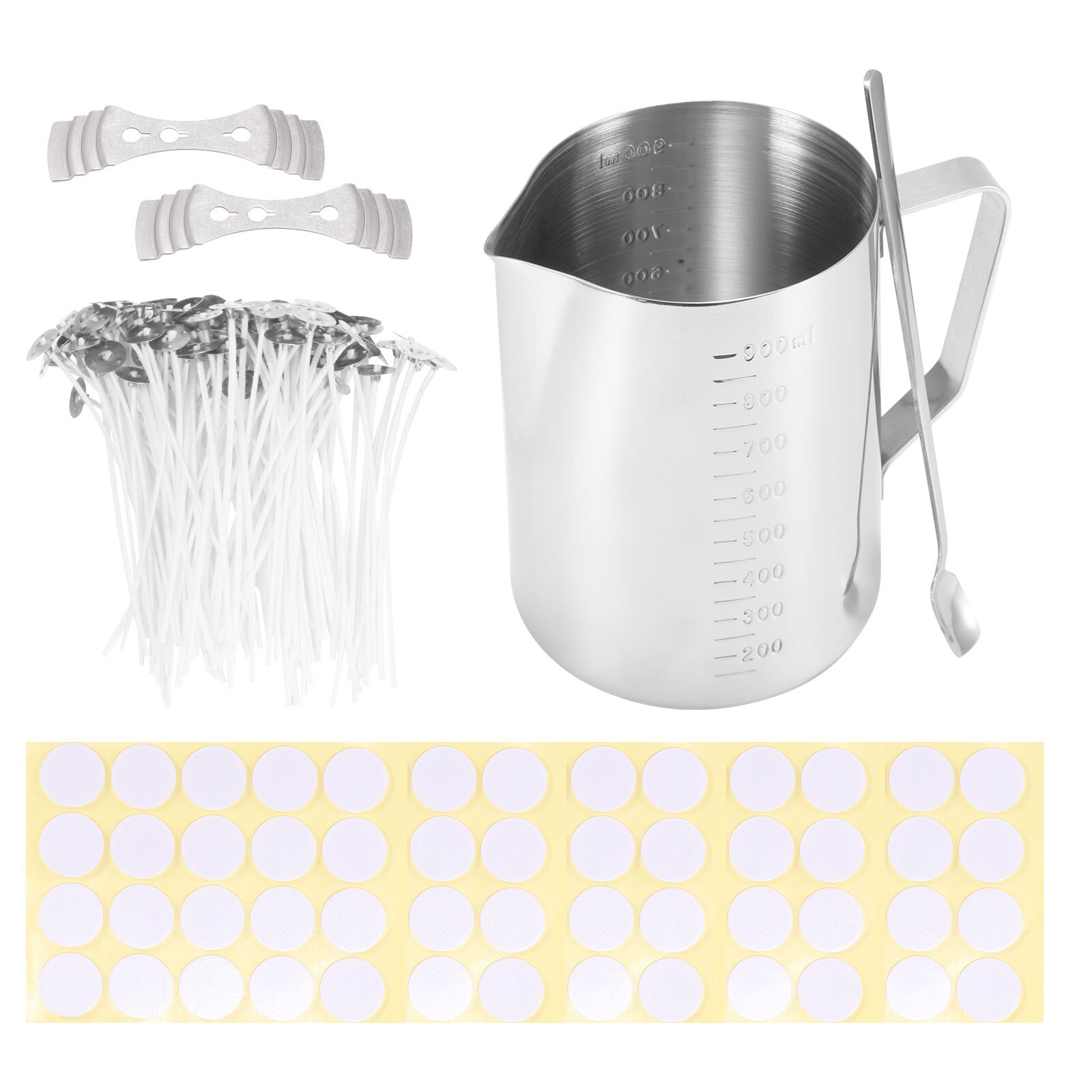 DIY Candle Making Kit Handmade Candle Making Tools DIY Candle Maker Pot Stirring Spoon Candle Wick Crafts Supplies: A 104 pcs