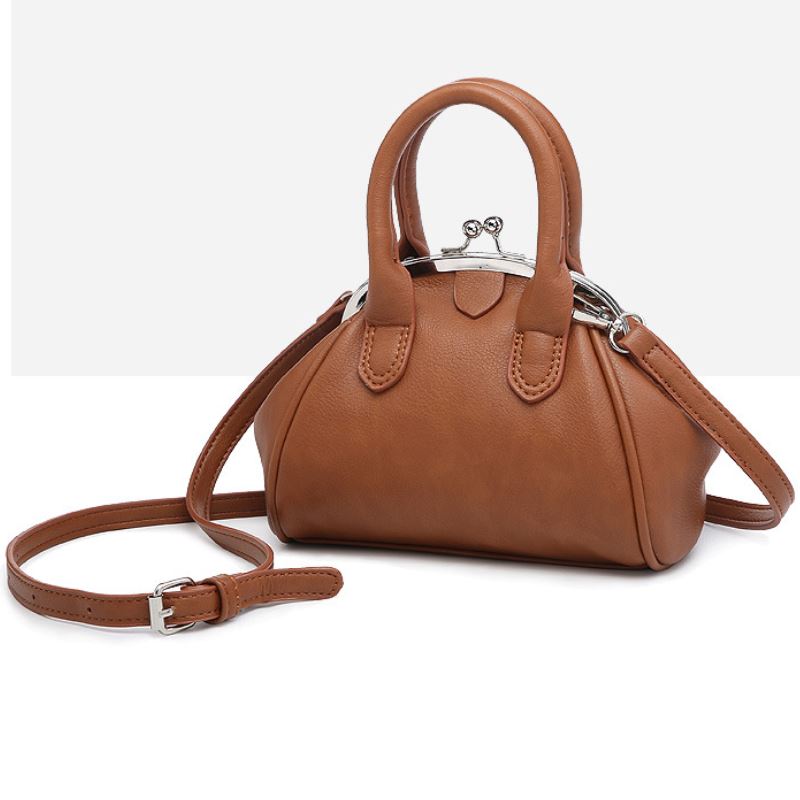 Coolcept Women Pu Leather Handbag Shell Wrist Bag For Women Metal Trap Shoulder Ladies Bag Casual Daily Bag