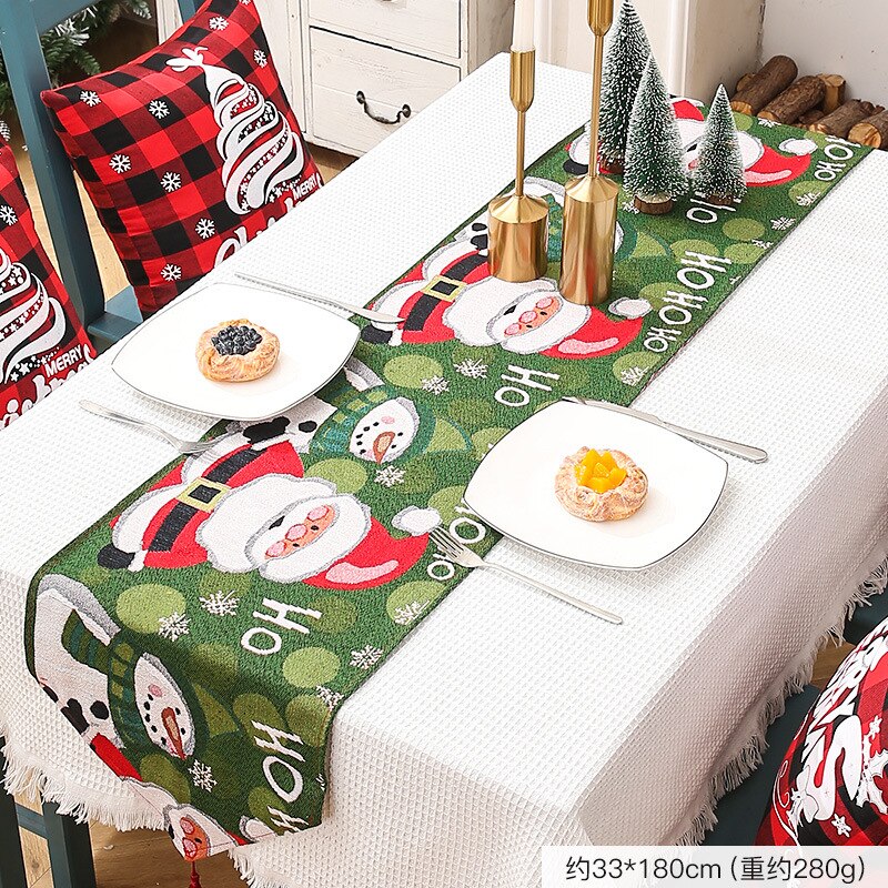 Polyester Cotton Christmas Table Runner Tablecloth Hotel Home Dining Table Dress Up Xmas Festival Party Decor Table Runners: F