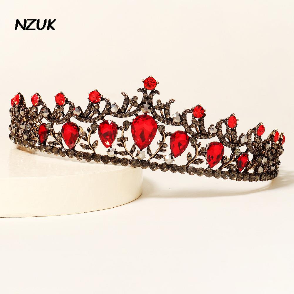 Butterfly Tiara Crown For Women - Red Crystal & Pearl Bridal Headpiece, Baroque Rhinestone Hair Accessory (5.9" X 2.5") - View #8