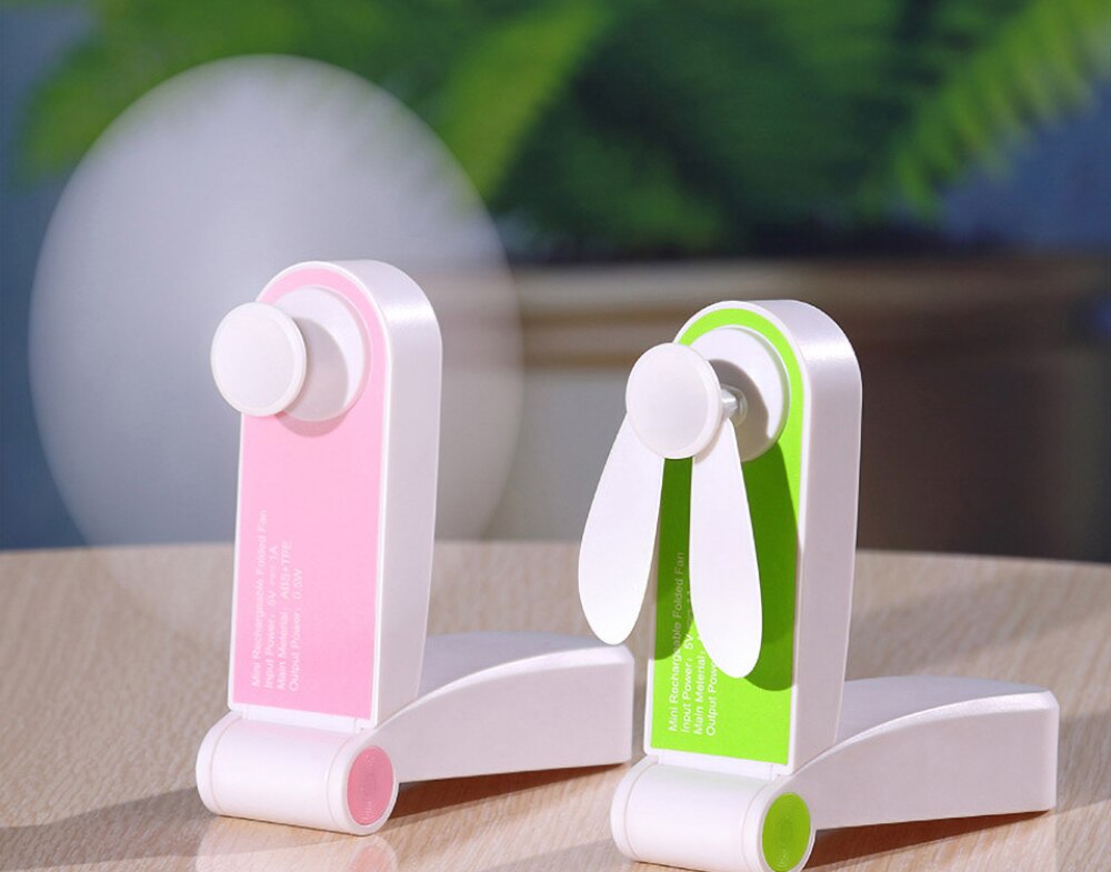 Handheld Portable Folding Fan Summer Mini USB Rechargeable Small Household Desktop Fan With Power Bank Student Dormitory