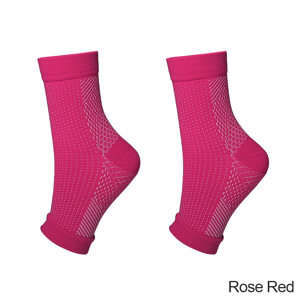 1 paar fußengel Anti-ermüdungs-kompressions-fußmanschetten mit knöchelunterstützung, fahrrad-, Basketball- und sportsocken für draussen-aktivitäzehn, herren-knöchelbandage: Rosenrot / L/xl