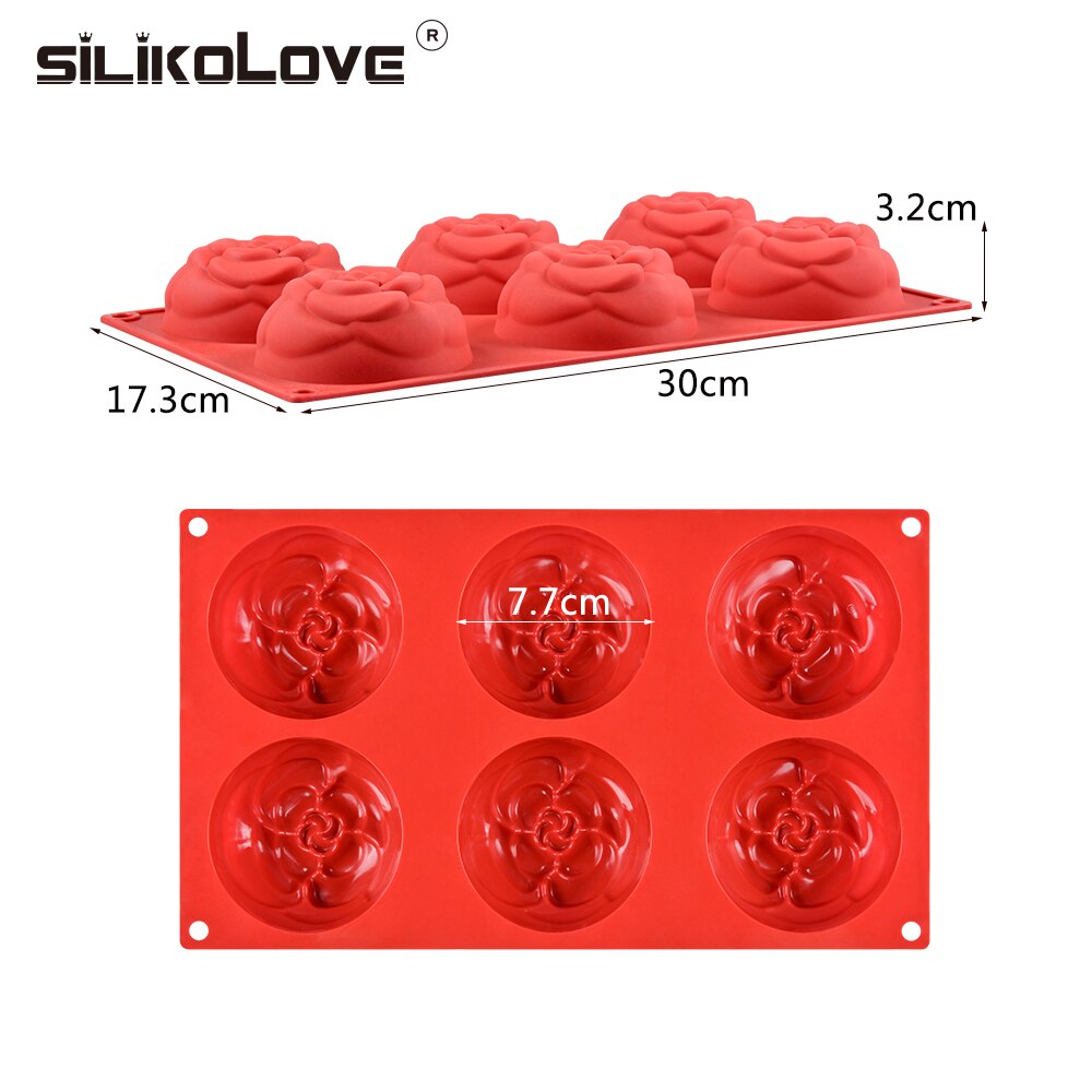 Silikolove 6 Holte 3D Bloemvorm Zeep Siliconen Mal Voor Zeep Maken Diy Handgemaakte Craft Moulds Vormen