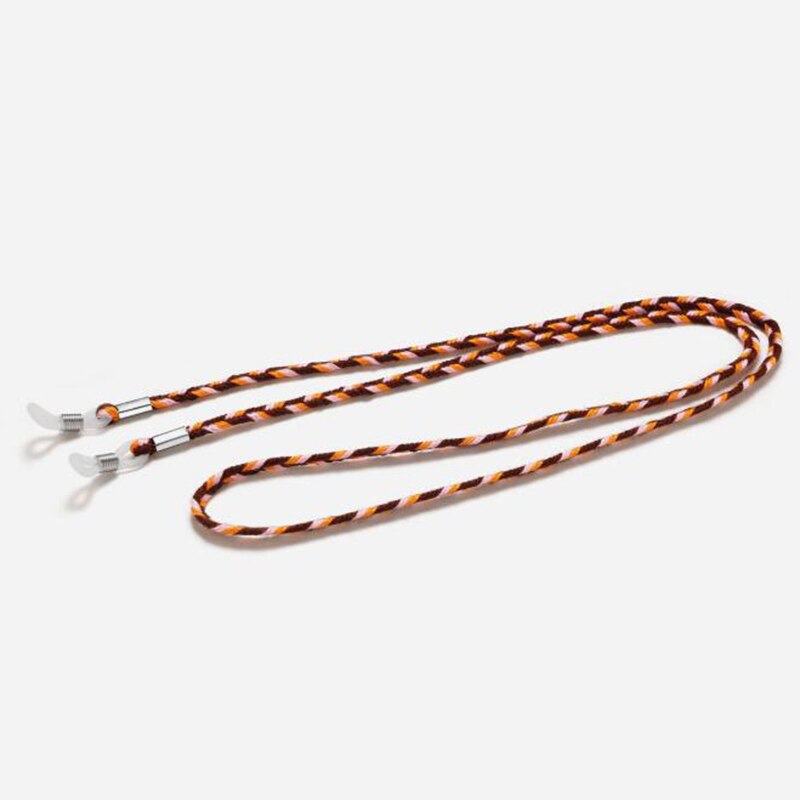 1PC gruby Twist okulary skórzana linka łańcuch okulary oplot okulary smycz Outdoor Sports antypoślizgowe akcesoria okularowe: Brązowy