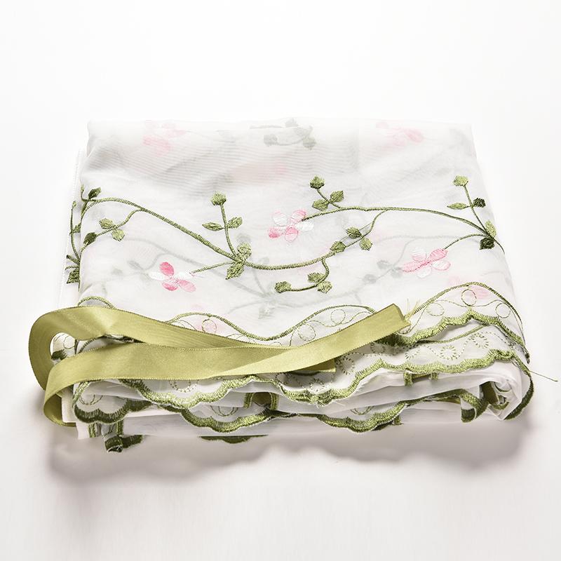 Bright Style Garden Flower Embroidery Custom Curtains Sheer Tulle Yarn for Wall Screen Bedroom Blinds Living Room Household