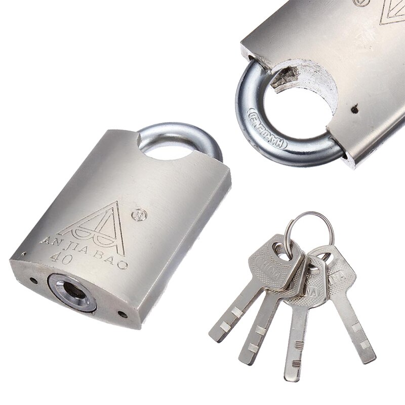 40mm 4 Keys Heavy Duty High Security Solid Lock Door Gate Box Safety Stainless Steel Padlock Gold Tone