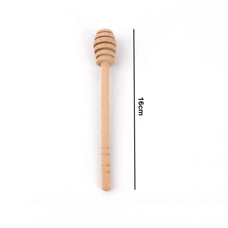 6 st 16cm/10.5cm/8cm trähonungsskedar med runt huvud te kafferörstång köksprylar med långt handtag: 16cm