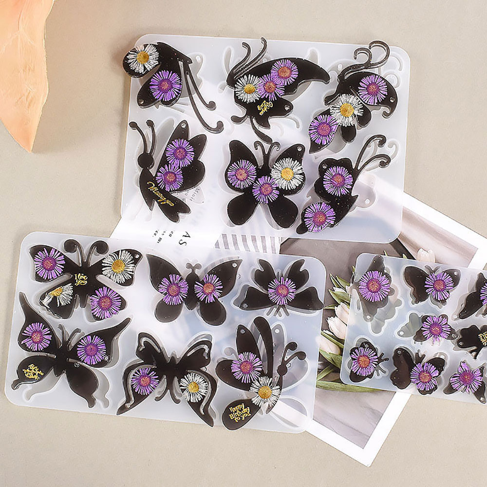 Voor Plezier Epoxyhars Siliconen Mal Forsleutelhanger Hanger Vlinder Ketting En Oorbellen Diy Ambachten Sieraden Ornamenten Maken Ambachten