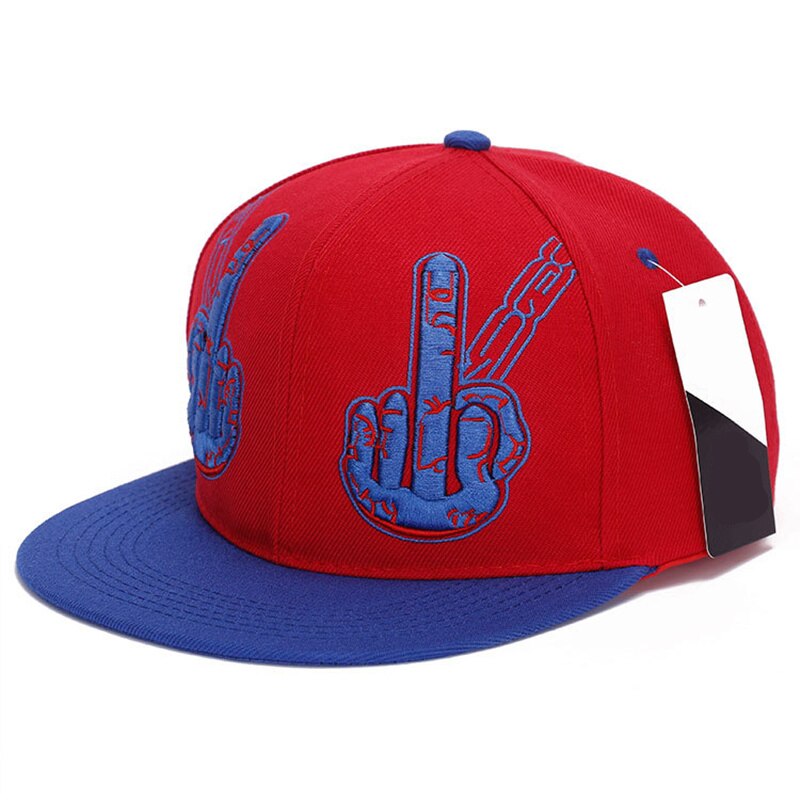 Langfinger gest baseball kasket forår skygge hip hop hat rebound kasketter personlighed mænd kvinder snapback hatte: Blå rød