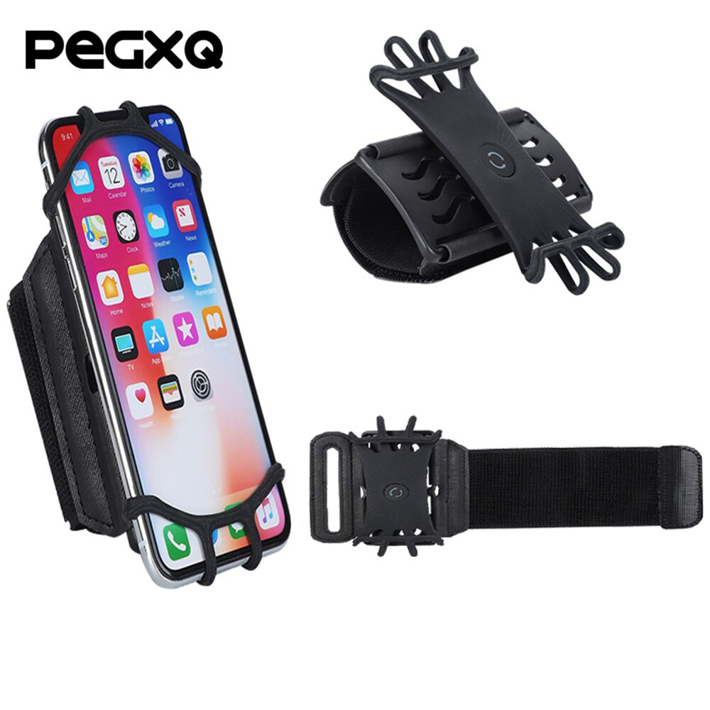 Swivel Arm Met Mobiele Telefoon Houder Universele Buitensporten Telefoon Holder Armband Pols Case Voor Gym Running Telefoon Zak Arm band