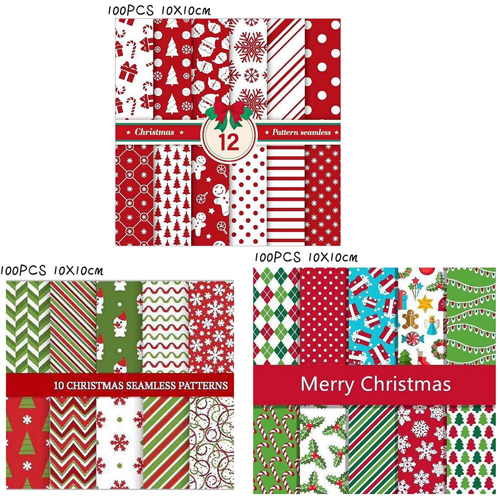 100 unids/set serie navideña tela cuadrada de algodón tela de retales tela de costura para manualidades DIY tela de algodón decoraciones de Navidad