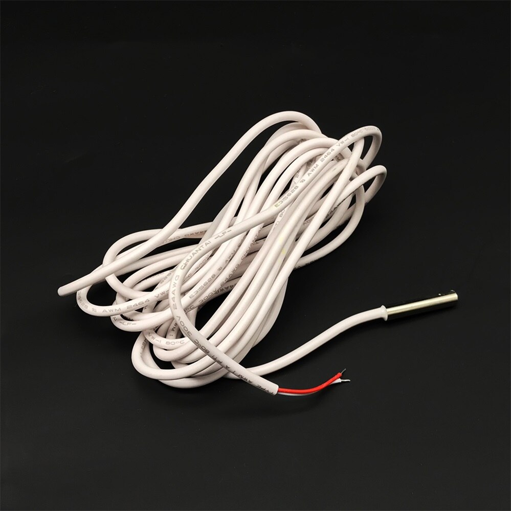 3 meter 10000 ohm præcisionsføler kabel gulvvarme termostat temperaturføler sonde 1 stk: Hvid metal sensor