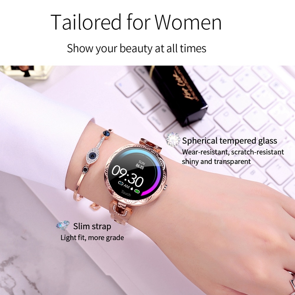 Melanda Mode Vrouwen Smart Horloge Waterdicht Hartslag Bloeddrukmeter Smartwatch Voor Dames Horloge Armband