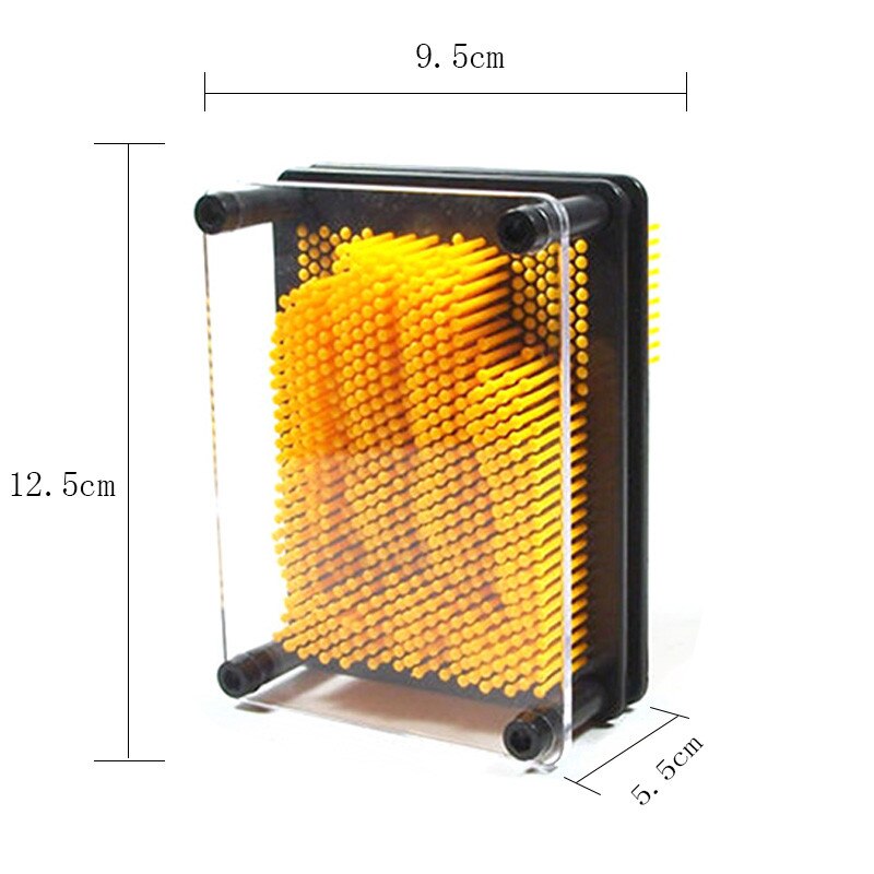 3d 5 farver s/m størrelser magisk nål aftryk håndaftryk klon hånd skulptur kunst legetøj desktop kontorlegetøj: Orange s
