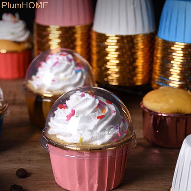 50Pcs Large 5039 Aluminum Foil Wrapper Paper Gold Cupcake Liner Baking Cup Muffin Cupcake
