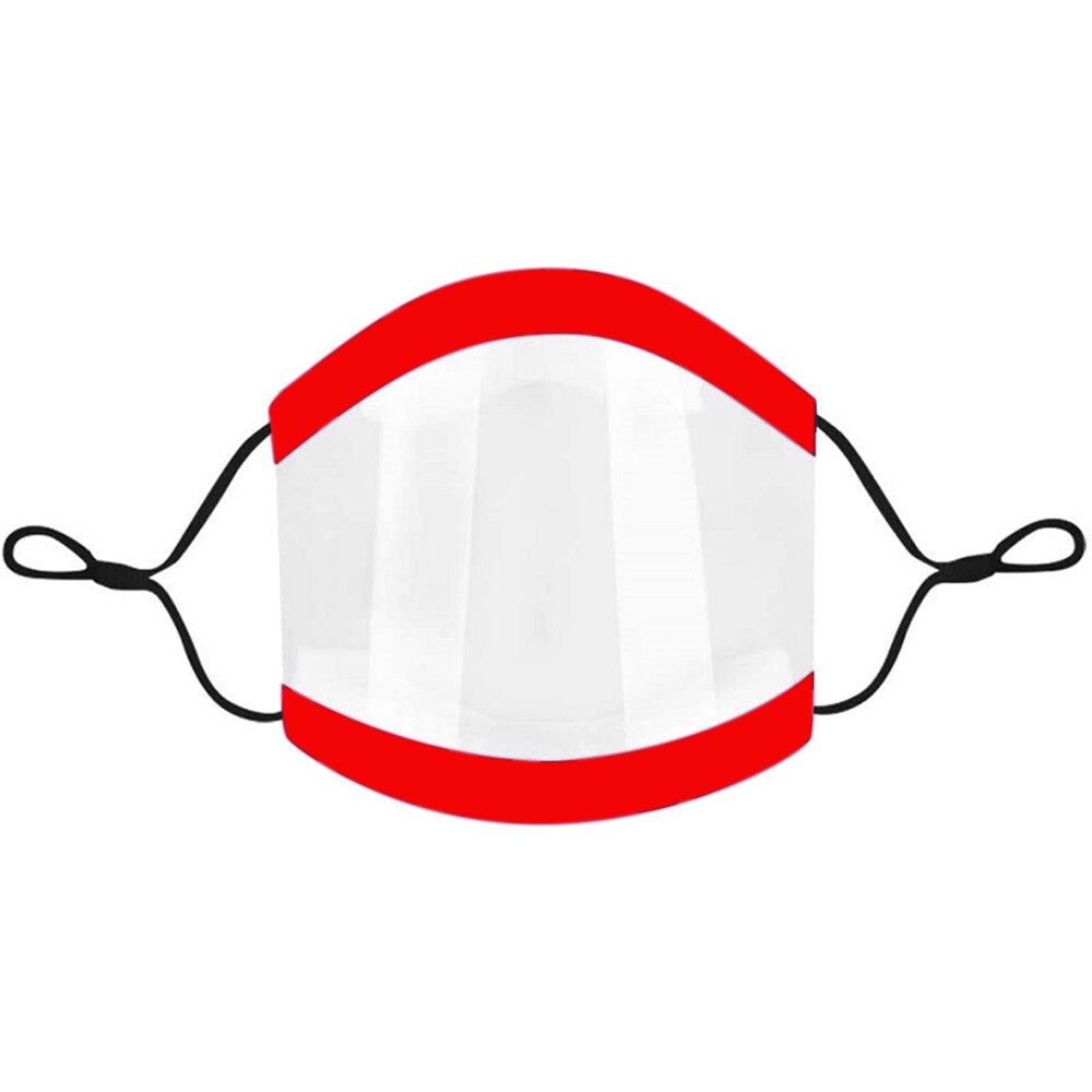 Transparent Gesicht Maske Mit Schwamm Rand Klar Fenster Sichtbar Ausdruck Gesicht Abdeckung Waschbar Maske Für Gehörlose Und Schwer Von hören: 1PC Red