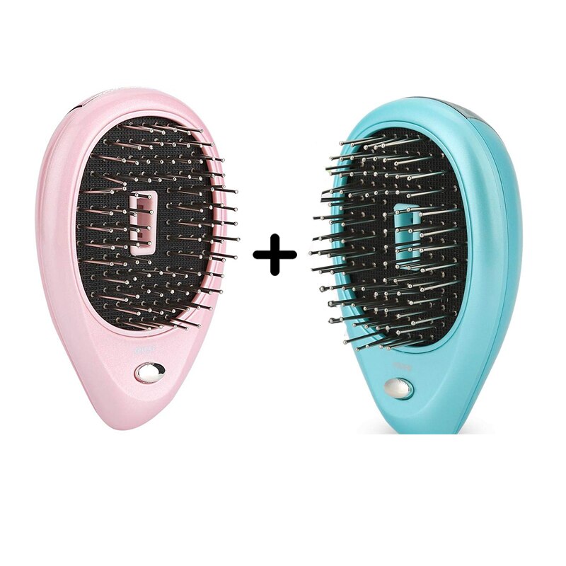 Elektrisk jonisk hårborste mini hårborste kam massager vibration hår hårbotten massager borste antistatisk jonisk hårborste: Röd
