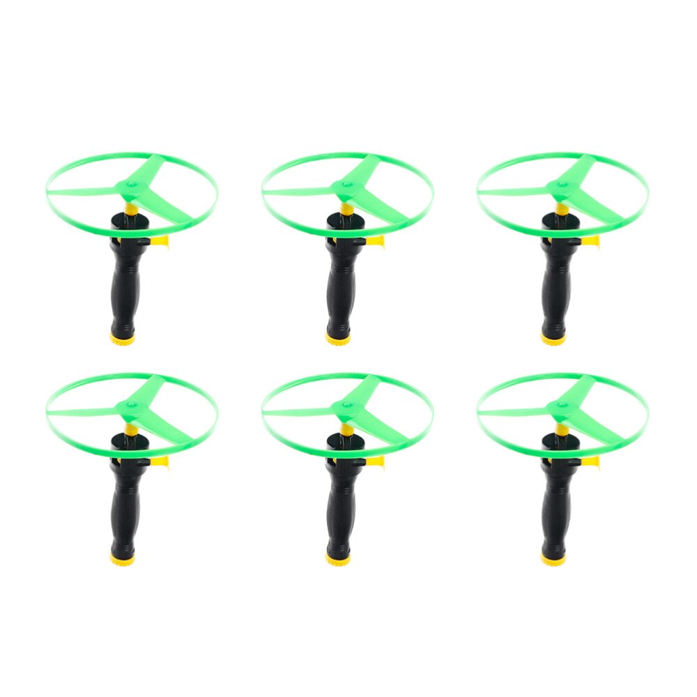 6Pcs Flying Disc Propeller Speelgoed Kids Helicopter Trekkrachtkoord Vliegende Schotels Vliegende Wiel Vliegende Gyro Kinderen Speelgoed