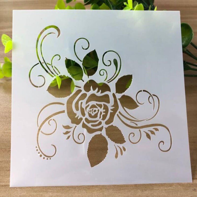 Plantilla de pintura calada con forma de corazón rosa, decoración artesanal en relieve para álbum de recortes, suministros escolares de oficina reutilizables, 9 Uds.