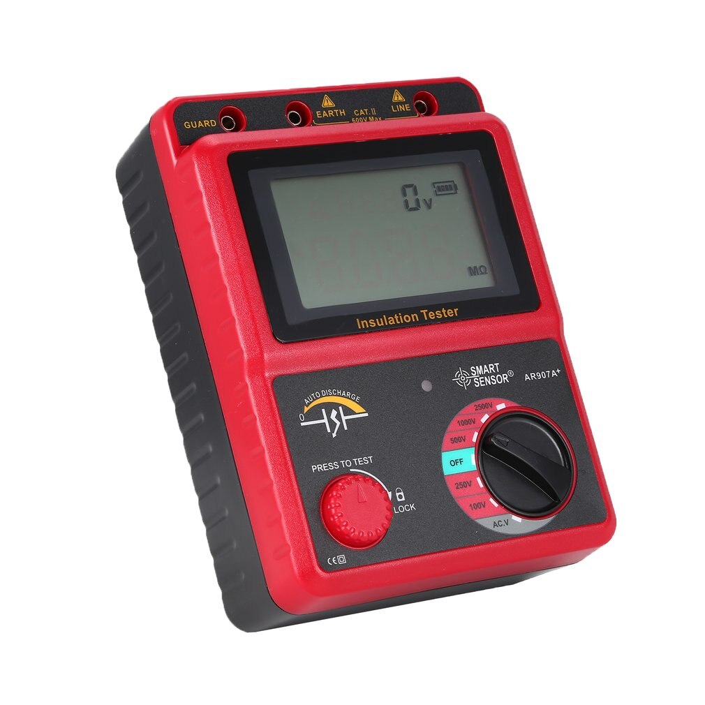 100-2500V Megger Insulation Earth Ground Resistance Tester Megohmmeter AC / DC Voltmeter Tester
