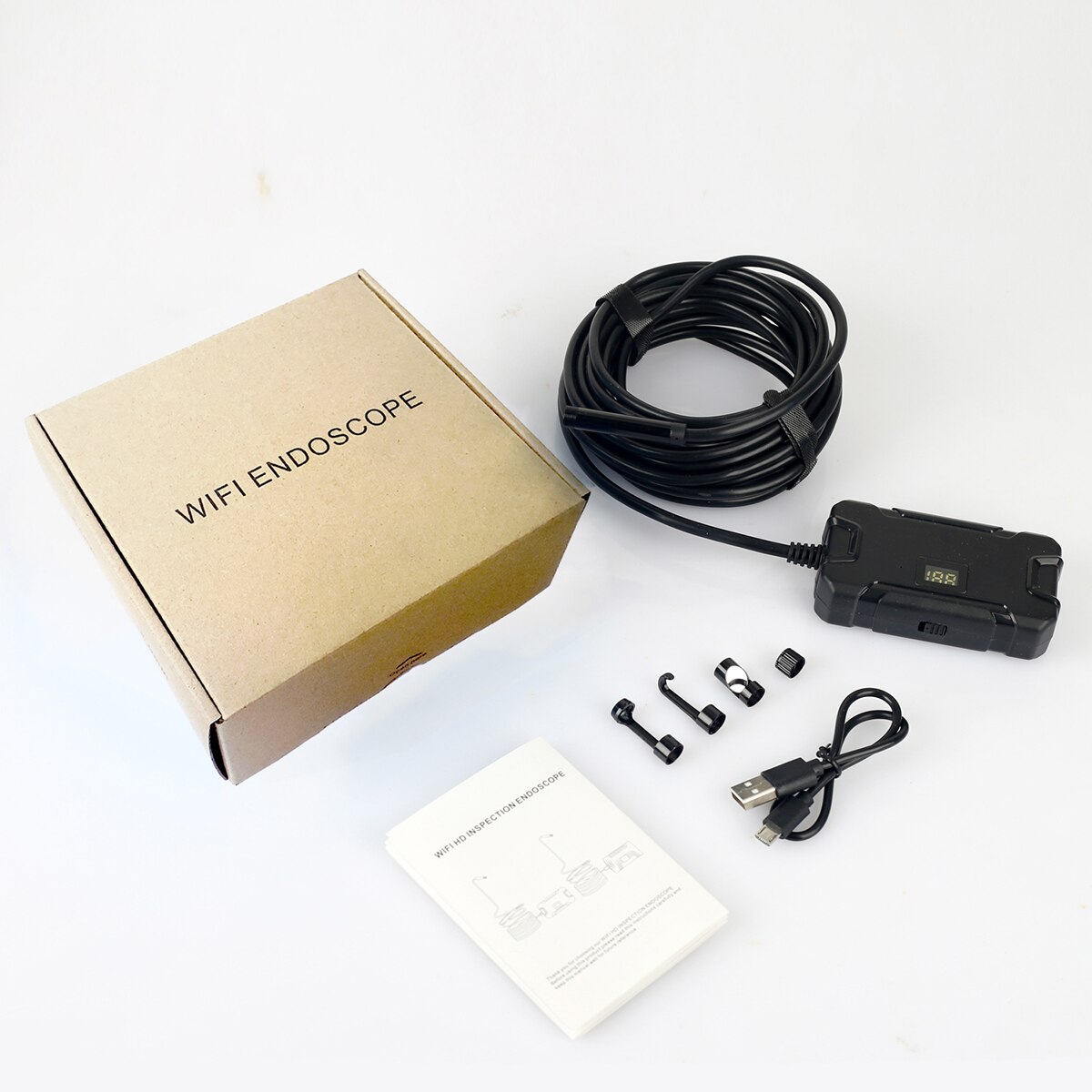 8mm 1080P WiFi Endoscope Camera Waterproof Wireless Check Camera Borescope Brightness Adjustable IP67 Waterproof