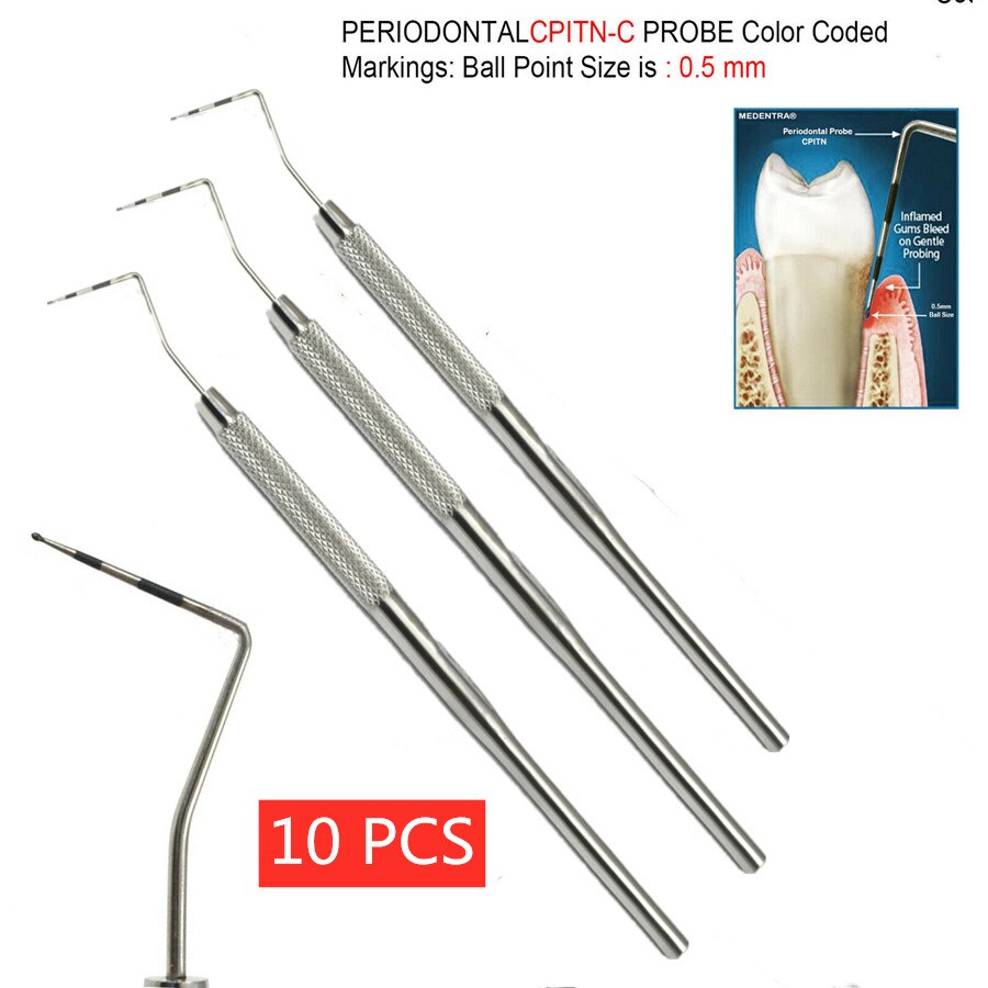 Periodontal Probe Dental Instruments 10-Piece Dental Periodontal Probe ...