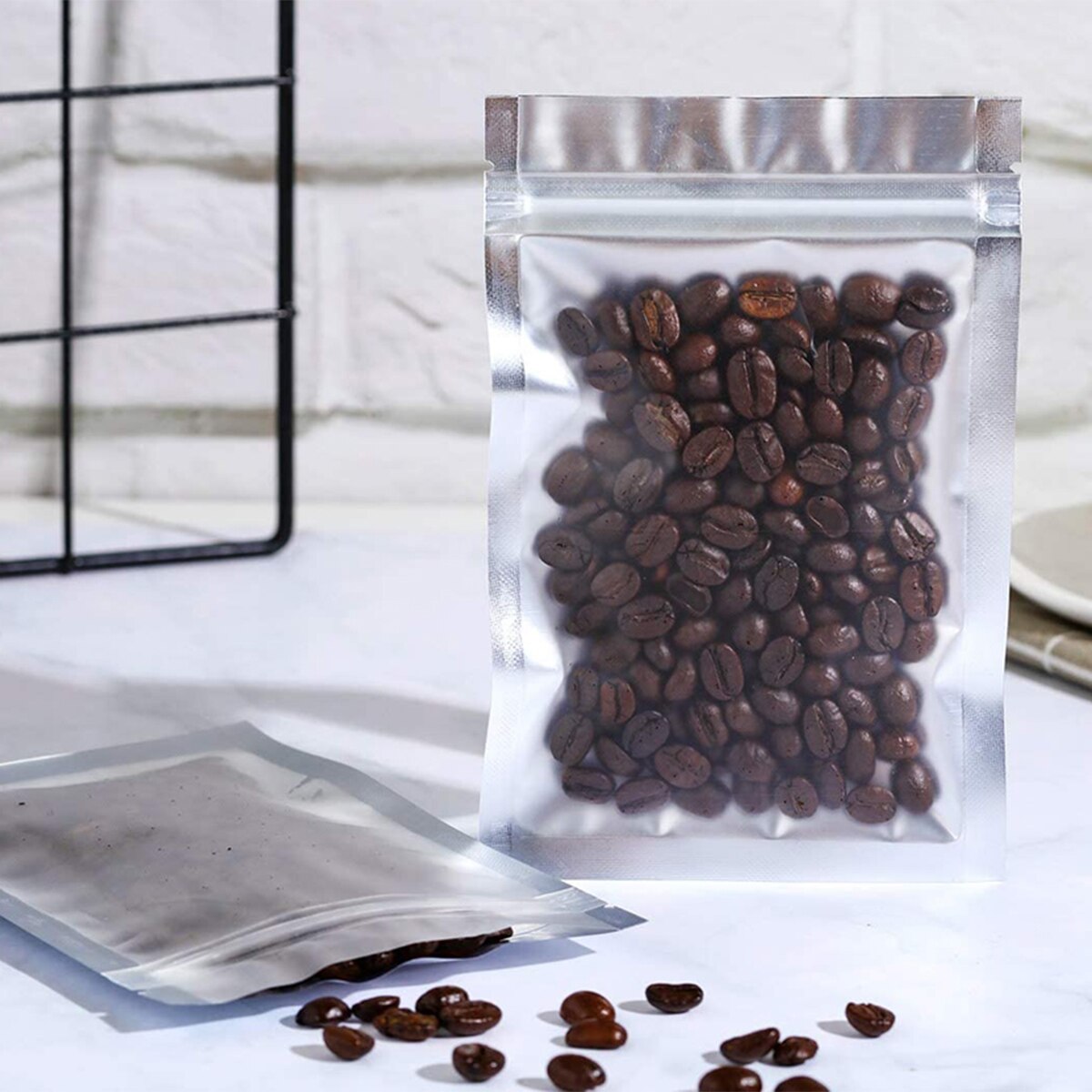100 stuks herbruikbare ziplock-zakjes voor voedselopslag, huishoudfolie, voedselafdichtmiddel, ziplock-zakjes, afsluitclips, hittesluiting