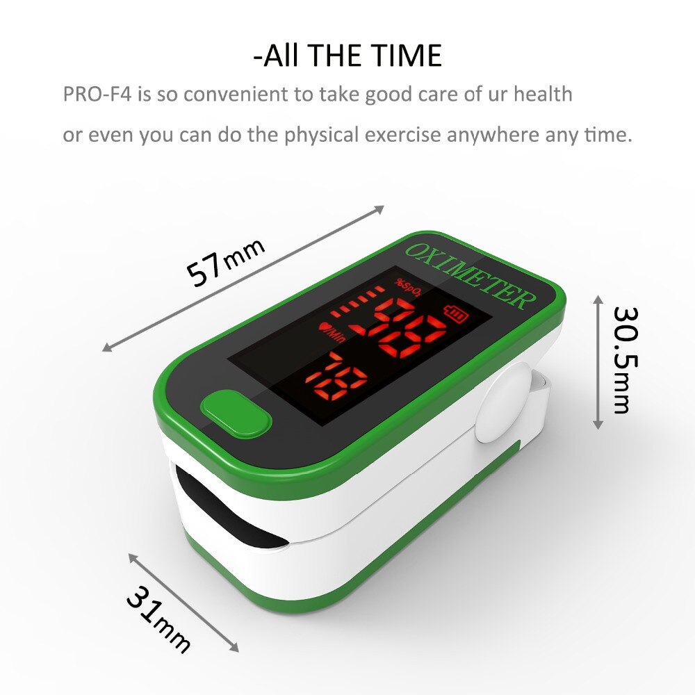 Oxymètre de pouls de doigt de ménage de PRO-F4, battement de coeur à la couleur de SPO2-multiple d'oxygène de sang de fréquence cardiaque de moniteur de Saturation de 1 Min
