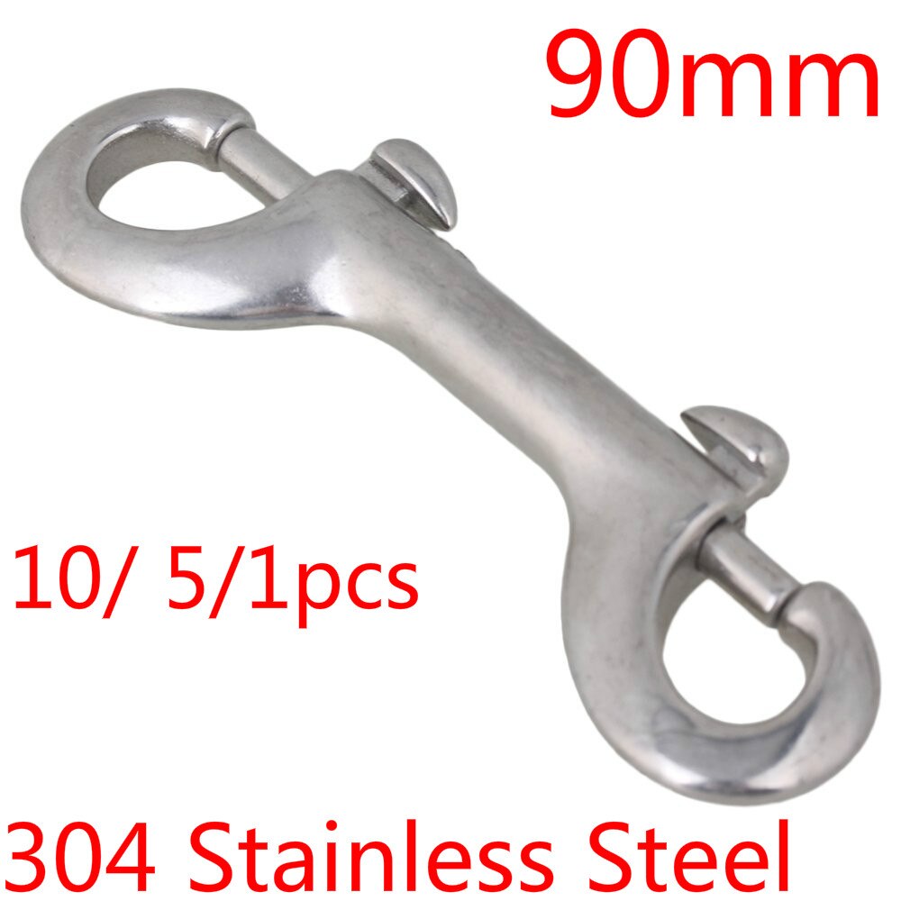 304 Stainless Steel 90/ 100/ 115mm Double End Bolt Key Ring Snap Bolt Trigger Chain Clip 10/ 5/ 1pcs