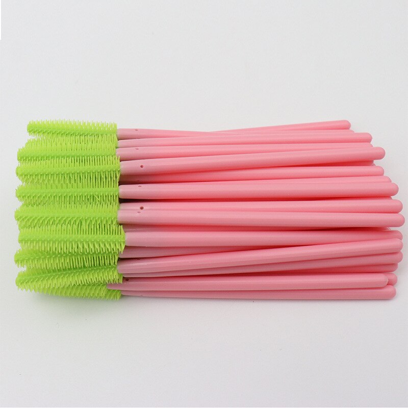 50 pcs Disposable Silicone Eyelash Brush Mascara Wands Eye Lashes Comb Extension Tool Beauty women Makeup Tool: AA108-05