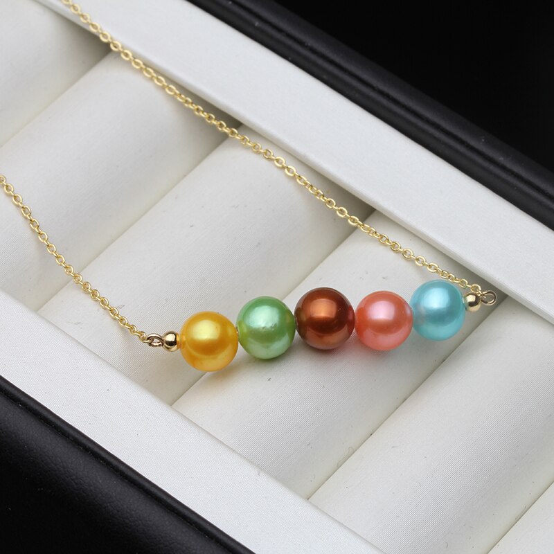 RIANCY trendy pearl jewelry natural Multicolor pearl pendant freshwater 925 sterling silver pearl necklace for women wedding