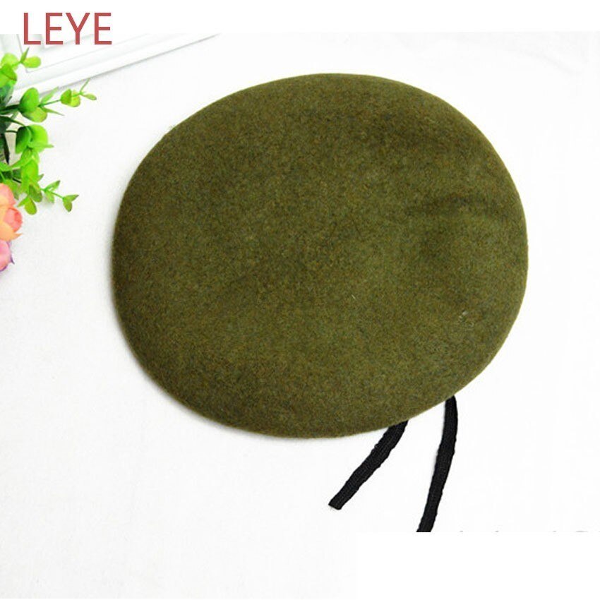 Di alta Qualità di Pecora Tesa 100% Cappelli di Lana del Berreto Delle Donne di Modo Cappello di Lana Grande Osso Uomo Più Il Formato Cappello di Feltro S M L XL: Army Green / 56 to 58cm
