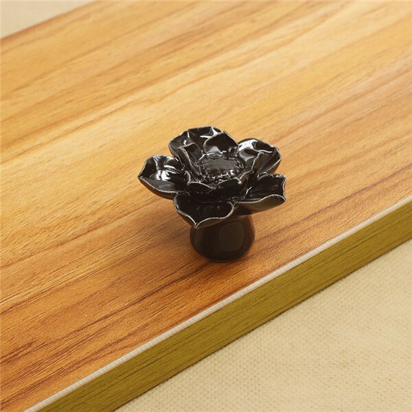10 st 43mm färgglada blommor keramiska blommor skåp knoppar dörrhandtag skåp låda garderob möbler handtag knoppar: B