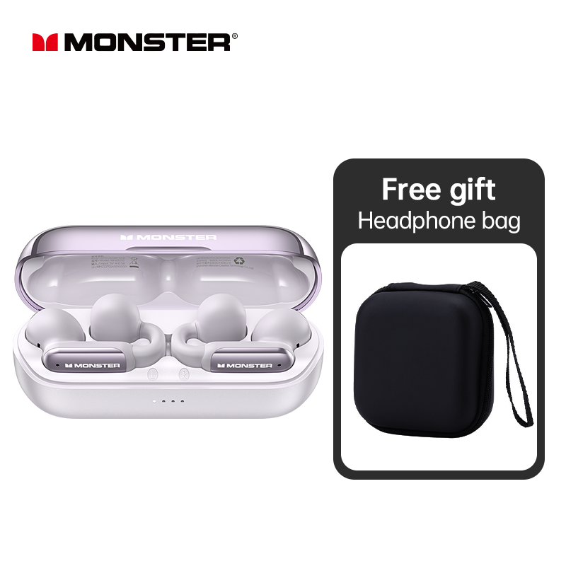 Monster AC601 TWS auriculares Bluetooth estéreo HiFi HD llamada Clip en auriculares reducción de ruido auriculares para juegos deportes al aire libre correr: Rosa