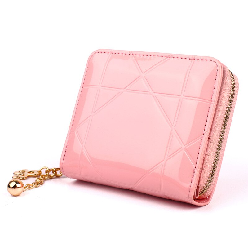 Nova moda feminina carteira de couro do plutônio carteira de bolso de moedas de moda feminina cor pura titular do cartão: 3