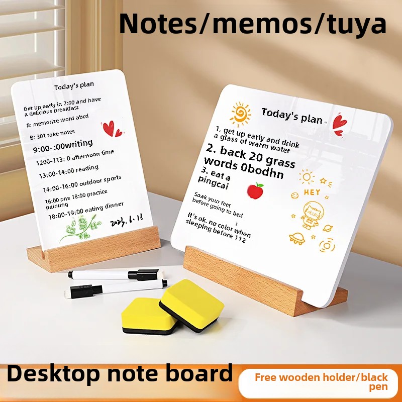 Schreibtisch Löschbare Whiteboard Dual-einseitig Schreiben Botschaft Gremium Stehend Kleine Tafel Nachricht Erinnerung Skizzenbrett