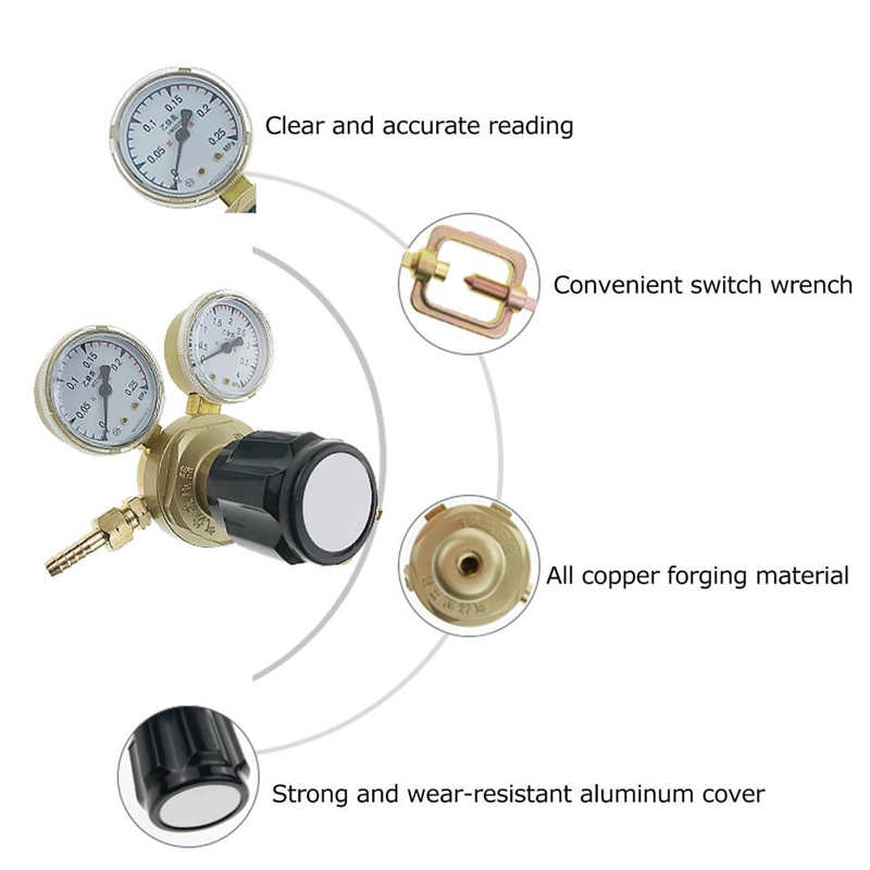 Air Compressor Pressure Regulator M60/862 Acetylene Pressure Regulator Copper Gas Pressure Reducing