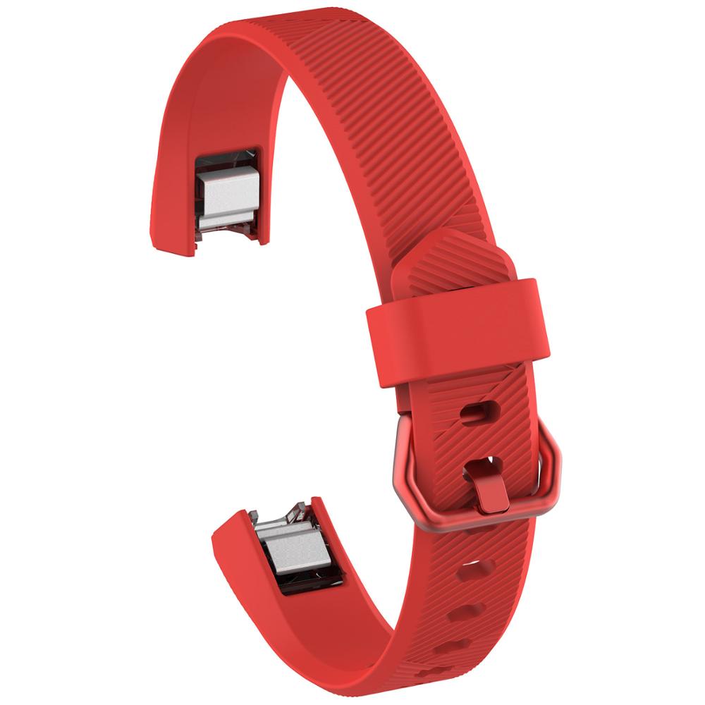 Mjukt silikon säkert justerbart band för fitbit alta hr band armband armband armband klocka utbyte tillbehör: Röd