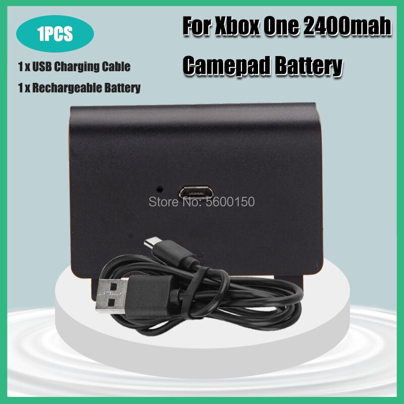 2400mAh Ni-MH Rechargeable battery pack + USB Cable For XBOX ONE Controller Wireless Gamepad Replacement Batteries kits: 1PCS