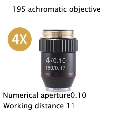 195 Achromatic Objective Lens 4X 10X 20X 40X 60X 100X for Biological Microscope RMS 20.2mm Optical Microscope Parts: Brown