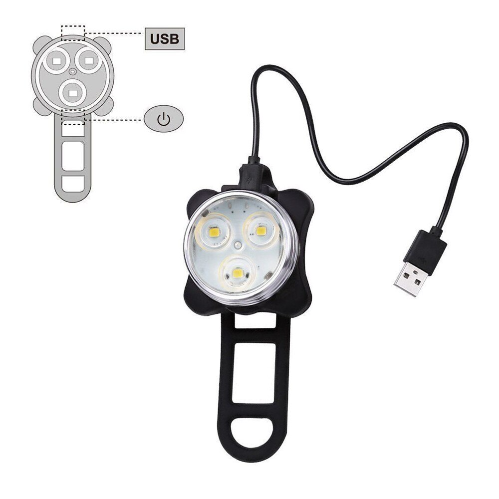 Fiets Oplaadbare Led Fiets Licht Fiets Lamp Set Front Light Achterlicht Usb Waterdichte Lamp Waterdicht Fiets Tool