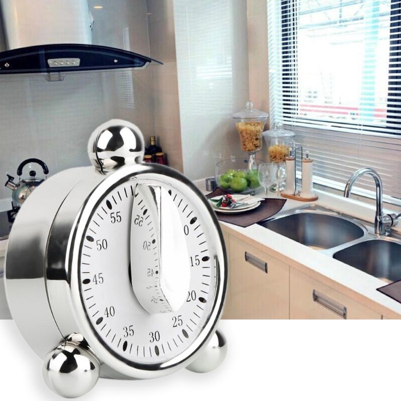 60 Minute Kitchen Mechanical Timer Cooking Reminders Alarm Clock Countdown Timer U4LA