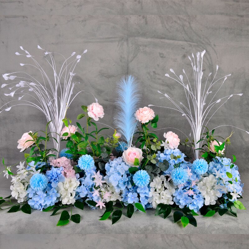 50/100cm bryllup blomst væg baggrund dekoration t station vej bly påfugl kunstige blomster til bue række dør krans indretning